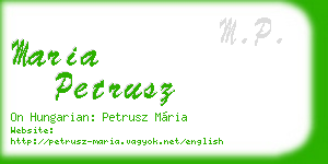maria petrusz business card