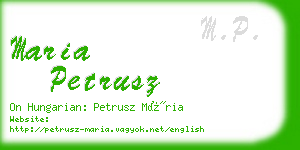maria petrusz business card